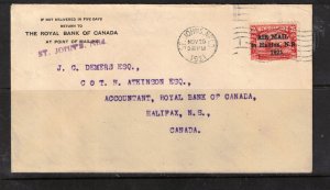 Newfoundland #C3J Very Fine Used On Cover To Halifax **With Certificate**