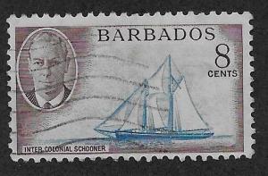 BARBADOS SC# 221  FVF/U  1950