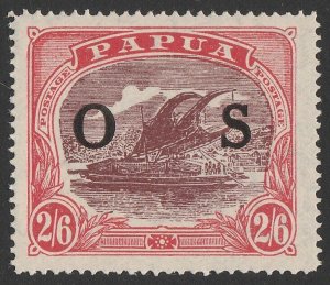 PAPUA 1931 OS on Lakatoi 2/6 maroon & bright pink Ash printing. MNH **.