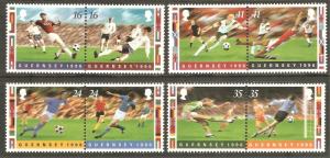 GUERNSEY GB Sc# 566 - 569 MNH FVF Set-4x Pair Soccer Sports