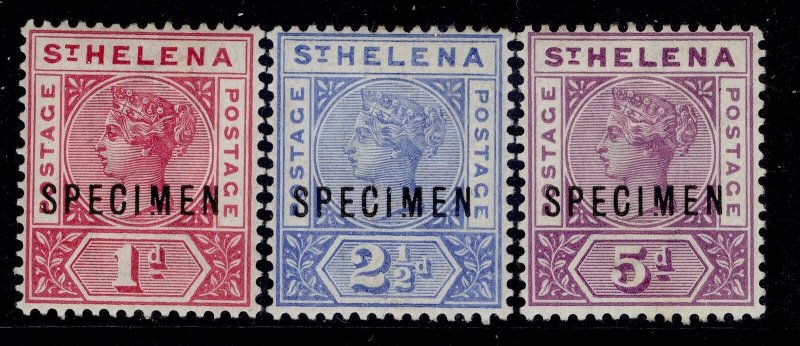 ST. HELENA QV SG47s + 50s + 51s VAR, 1890 PART SPECIMEN set, LH MINT. BROKEN M
