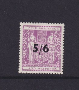 New Zealand Scott AR72 SG F188 5sh6p on 5sh6p Postal Fiscal, VF Mint VLH