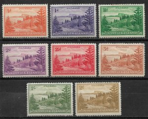 Norfolk Islands 1947, Landscapes, 8 stamps, Scott # 1//12, VF MLH*OG (SL-1)