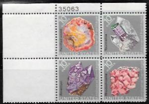 US #1538-41 MNH Plate Block.  Mineral Heritage