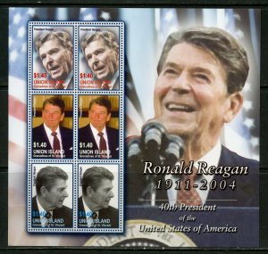 UNION ISLAND  RONALD REAGAN 40th PRESIDENT SHEET MINT NEVER HINGED