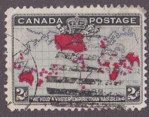 Canada # 85, Map of British Empire, Used, 1/3 Cat.