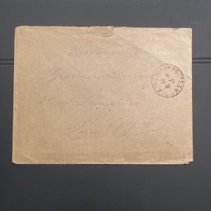 France WWI Cover 15 Sept 1918 Backstamp Paris 