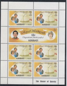 Kiribati # 373-374, Royal Wedding, Mini Sheet, Mint NH, 1/2 Cat.