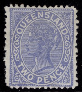 AUSTRALIA - Queensland QV SG168, 2d blue, M MINT. Cat £24. 