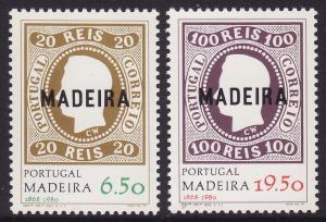 PORTUGAL MADEIRA Scott 66-67 MNH** 1980 stamp on stamp set