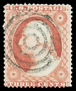 Scott 26 3c Washington Issue Used Fine Cat $10