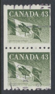 Canada  SG 1363  Used   Coil Flag pair   1992   SC# 1395  see scan 