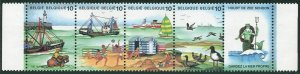 Belgium 1283 ad strip,MNH.Michel 2263-2264. The Sea.Lighthouse,trawler,