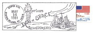 US SPECIAL EVENT POSTMARK COVER AMERICA'S AGE OF SPACE ACHIEVEMENTS STIPEX 81