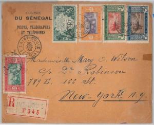 SENEGAL -  POSTAL HISTORY:  REGISTERED COVER from Saint-Louis to USA 1933