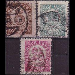 SPAIN 1938 - Scott# 592/96 Numeral 5-25c Used