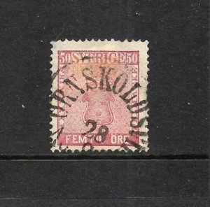 SWEDEN  1858 50ore RED  FU  SG 11b 