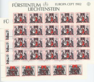 Liechtenstein 733-4 ** mint NH sheets of 20 (2201 304)