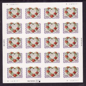 USA-Sc#3275- id12-unused NH sheet-Victorian Love-1999-