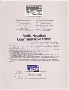 US SC#SP746 Public Hospitals Souvenir Page (#2210)