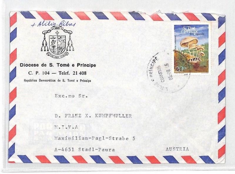 CA253 1986 S. Tome e Principe Airmail Cover MISSIONARY VEHICLES PTS