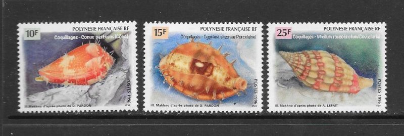 SHELLS - FRENCH POLYNESIA #679-81 MNH