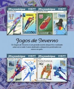 Mozambique - 2019 Stamps on Stamps - 4 Stamp Sheet - MOZ190103a