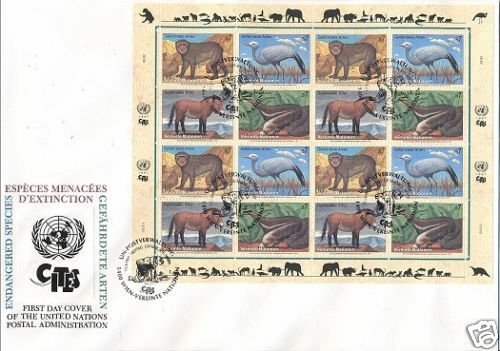 UNITED NATIONS 1997 VIENA ENDANGERED SPECIES SHEET FDC