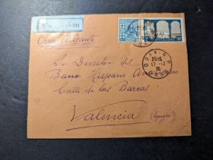 1935 French Algeria Airmail Cover Oran RP to Valencia Spain