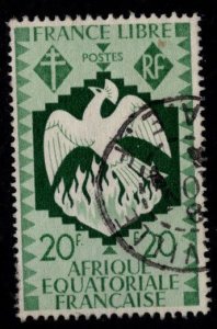 French Equatorial Africa Scott 155 Used stamp from 1941 Phoenix Rising set