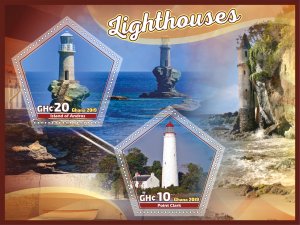 Stamps. Lighthouses  2019 year 1+1 sheets perforated