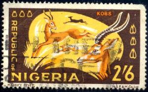 Buffon's Kobs, Antelopes, Nigeria stamp SC#194 used