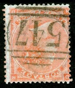 Sg82Wi, 4d pale red, HAIRLINES, good used. Cat £250. HD