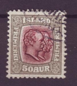 J13568 JLstamps 1907-8 iceland used #82 kings