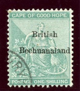 Bechuanaland 1886 QV 1s green very fine used. SG 8. Sc 9.