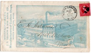 1896 Stamped Advertising Cover 2 Cent Washington  J.S. Nelson & Son Shoe Co.