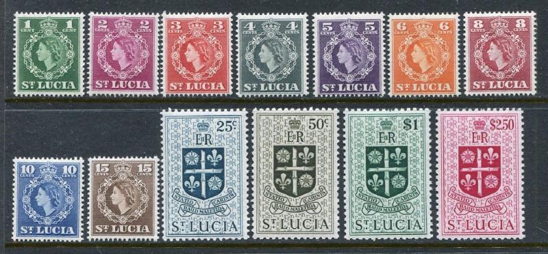 St Lucia 157-169, MNH Coronation Issue Qu Elizabeth II Coat of Arms 1953. x28414