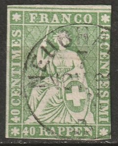 Switzerland 1858 Sc 40 used Neuchatel CDS