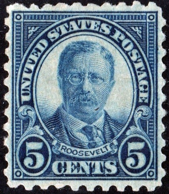 SC#586 5¢ Teddy Roosevelt Single (1925) MH