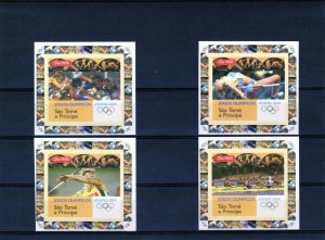 St.Thomas & Prince 2004 Athens Olympics Games 4 S/S IMPERFORATED MNH