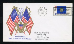 US 1641 American Bicentennial -  New Hampshire UA Al Tag Boerger cachet FDC 