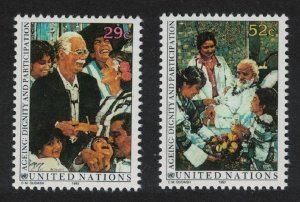 UN New York Ageing Dignity 2v 1993 MNH SG#628-629