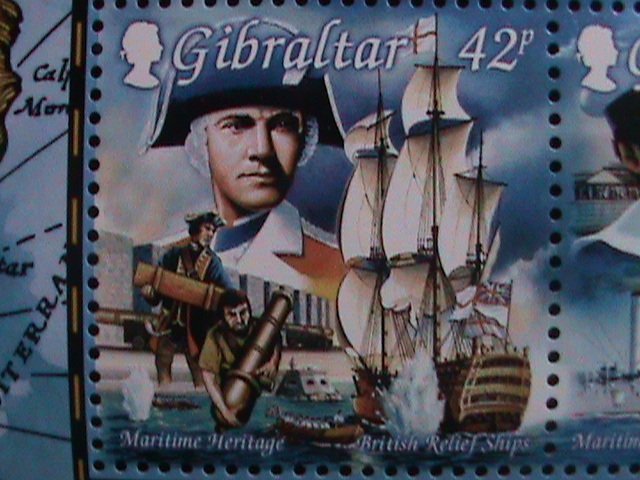 ​GIBRALTAR 1999- SC#801a MARITIME HERITAGE MNH S/S-CV-10 SCOTT CATALOG VALUE $10