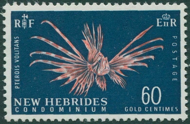 New Hebrides 1967 SG129 60c Lionfish MLH