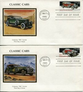 USA #2381-2385 #2385a Classic Cars FDC First Day Issue Cover Postage SILK Cachet