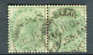 INDIA; 1890s early classic QV issue 1/2a. Pair, + fair Postmark,