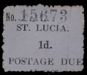 ST. LUCIA GV SG D1, 1d black/blue, UNUSED. Cat £11. third printing