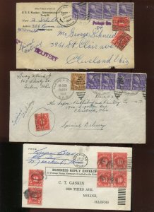 3 NICE POSTAGE DUE COVERS FROM 1940-50'S WITH 2 SPECIAL DELIVERY (916 W)