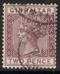 GIBRALTAR SG10 1886 2d BROWN-PURPLE USED