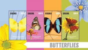 Ghana 2015 - Butterflies - sheet of 4 Stamps - Scott #2854 - MNH